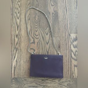 Kate Spade Eggplant clutch or shoulder bag, removable chain